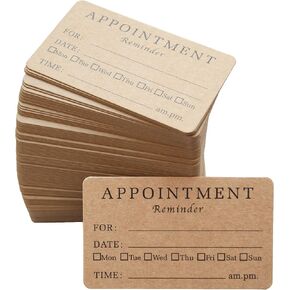 RXBC2011 Appointment Reminder Cards Kraft Cards for Dentist Therapist Doctor Hair Salon Pack of 100