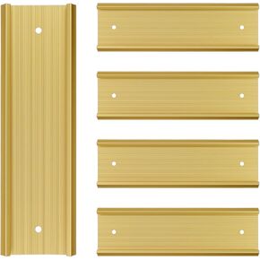 Dnyta 5pcs Name Plates for Doors Nameplate Holder Wall Mount Name Plate Holder for Meeting Room or Office 8" x 2" (Silver)
