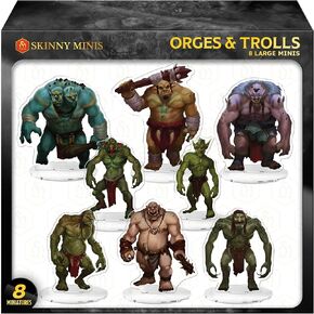 "Ogres & Trolls - منمنمات متوافقة مع D&D لـ Dungeon Masters - منمنمات DND ثنائية الأبعاد رسومات مزدوجة الجوانب - منمنمات DND مصنوعة من الأكريليك المتين وتصميمات فريدة