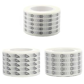 Japanese 5 Star, 5 Chili Pepper Spicy, 5 Heart Review Rating Tracker Writable Washi Tape / 25mm x 10M / Each Roll with 1000 Stickers/Pack of 3