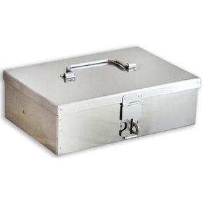 Stainless Steel Storage Box for Padlock | 9" x 6" x 2.75" Design | Great For Storing Jewelry, Passport, Cash, Valuables, Small Items, & More