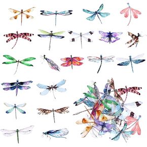 40 Pcs Dragonfly Stickers PET Transparent Decorative Stickers Fly Bird Stickers Nature Decals Vintage Journaling Stickers Supplies for Scrapbook Notebook Water Bottle Cards Decoration