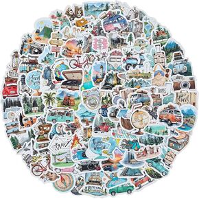 100PCS Vintage Travel Stickers, Cute Retro Travel Stickers Aesthetic Scrapbook Stickers Decor Stickers for Luggage Laptop Planners Phone Water Bottle Suitcase Notebooks Album