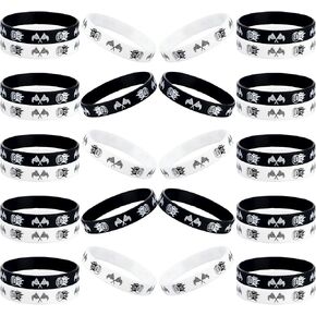 Skylety 36 Pieces Racing Party Favors Bracelets Checkered Flag Party Supplies Racing Car Birthday Party Supplies Silicone Black and White Plaid Pattern Wristbands for Car Party Sports Events