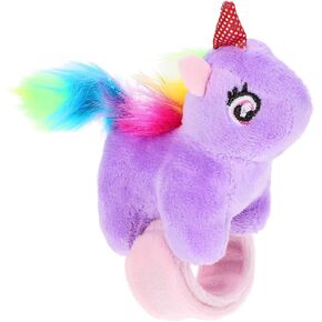 Abaodam Animal Slap Bracelet Unicorn Slap Bracelet Plush Stuffed Animal Hugger Snap Wrist Band for Kids Birthday Party