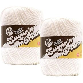 Bulk Buy: Lily Sugar 'n Cream 100% Cotton Yarn (2-Packs) ~ Solids ~ 4 oz. Super Size Skeins (White SS #18001)2
