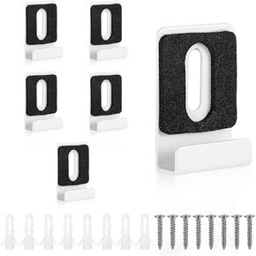 6 PCS Heavy Mirror Mounting Hardware Mirror Holder Clips with Screws Mirror Mounting Clips Mirror Holders for Wall Mounting Metal Mirror Clips for Frameless Mirror Billboard Displays (White)