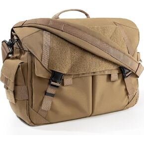 Crossbody Bag for Men and Women, Tactical Style Shoulder Bags, Laptop Messenger Bag Briefcase, for Work Travel Outdoor - Brown