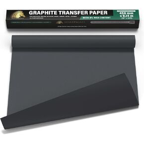 MyArtscape Graphite Transfer Paper Roll - Black Waxed Carbon Paper 18" x 30ft Transfer Paper Roll, Graphite Paper, Precise Carbon Paper Ideal as tracing Paper for Drawing