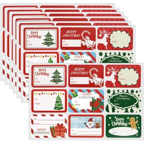 Christmas Presents Tags Sticker,90 PCS to from Christmas Decorative Stickers Name Tags,Self Adhesive Christmas Labels