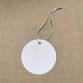 Price Tags with String Attached, 100Pcs 2inch Round Paper Hang Tags with Elastic Cord, Display Tags,Marking Strung Tags, Writable Tags, Display Label for Product Jewelry Clothing Tags