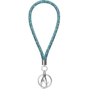 Soleebee Rhinestones Wristlet Lanyard for Women, 11.5'' Bling Crystal Wristlet Keychain with Metal Clasp & Keyring