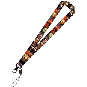 Cool Horror Scream Neck Lanyard,for ID Badge Keys for Men Women,Terror Themed Keychain Gifts Merch for Girls Teens.（colored）