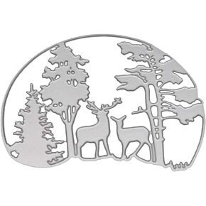 Deer Forest Metal Cutting Dies Stencil for DIY Scrapbooking Paper Card Embossing Craft Decor DIY Scrapbooking Die-Cuts Card Making Accessories Die-Cutting and Embossing