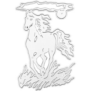 Horse Metal Die Cuts for Card Making Embossing Template Metal Stencil Cutting Dies for Scrapbook Album Paper Card Dies Decoration, Die-Cutting and Embossing, Scrapbooking Die-Cuts