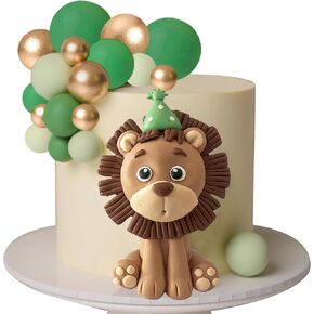 Lion Safari Jungle Animal Cake Toppers for Baby Shower Wild Themed Birthday Party Decorations (Ball)