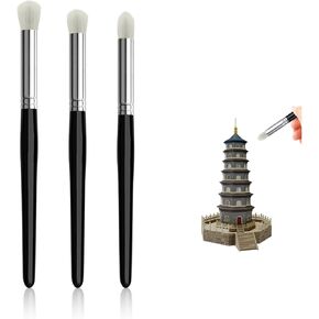 3 Pcs Drybrush Set for Miniature Painting Dome Stencil Paintbrushes for Miniatures Wool Dry Brush Paint Set Texture Acrylic Paint Brushes for Tabletop Model Detailing Art Projects