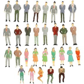 30pcs Color Villain Architectural Plastic People Figures Mannequin Landscape People Models Doll House Park Street People Figures Train Toy Tiny People Model Material Abs Mini