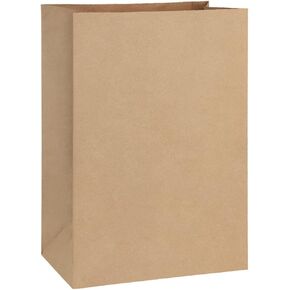 BagDream Grocery Bags 12x7x17 Inches 100Pcs Heavy Duty Kraft Brown Paper Grocery Bags Durable Kraft Paper Bags, Paper Barrel Sack Bags, 100% Recycled Kraft Paper Gift Bags Bulk