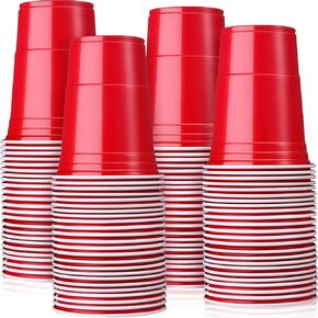 200 Pack Black Plastic Cups for Party 16 oz Disposable Halloween Party Cups Stackable Plastic Tumblers Beverage Drinking Cups for Wedding Birthday Bachelor Corporate Functions Masquerade Balls
