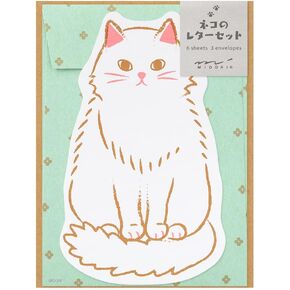 DESIGNPHIL 86924006 Midori Letter Set, Die Cut, Cat Pattern
