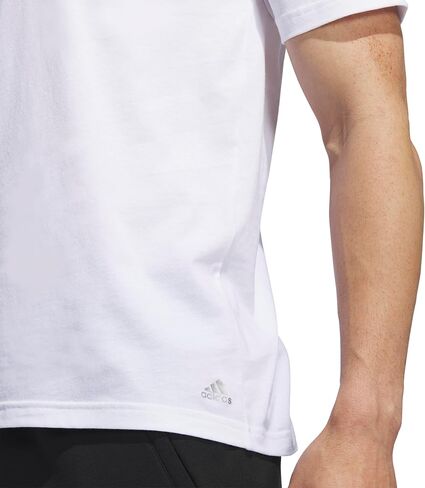 adidas Men's Stretch Cotton Crew Neck Undershirts (2-Pack), Black/Black, XX-Large in Saudi Arabia