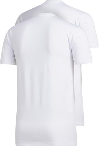 adidas Men's Stretch Cotton Crew Neck Undershirts (2-Pack), Black/Black, XX-Large in Saudi Arabia