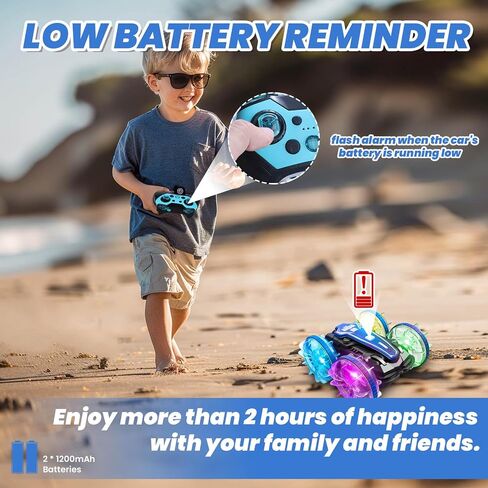 GEVINST Remote Control Car Boat Amphibious RC Car with Waterproof Gesture Control 2.4Ghz All Terrain RC Boat 360° Rotation Stunt Car Beach Pool Toys for Kids Ages 4-8-12 Gifts for 6 7 9 Year Old Boys in Saudi Arabia