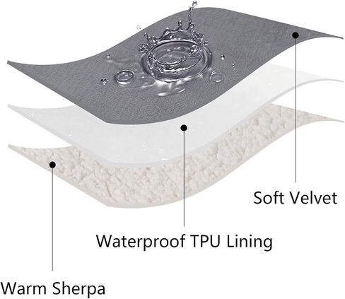 Cat Blanket,Waterproof Dog Blankets for Large Dogs, Washable Pet Puppy Sherpa Throw Protector for Bed Couch Sofa Furniture Reversible(40"x50",L,Darkgrey) in Kuwait