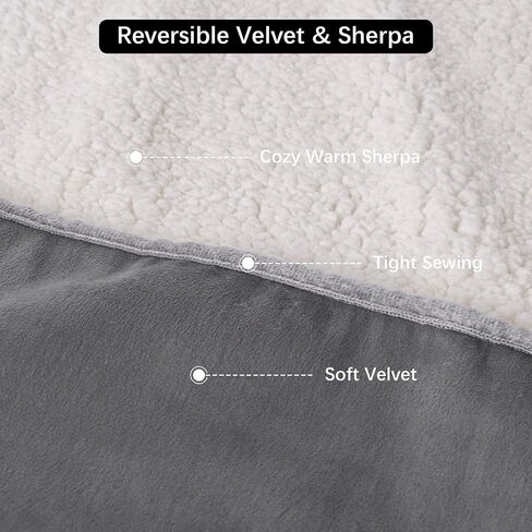 Cat Blanket,Waterproof Dog Blankets for Large Dogs, Washable Pet Puppy Sherpa Throw Protector for Bed Couch Sofa Furniture Reversible(40"x50",L,Darkgrey) in Kuwait