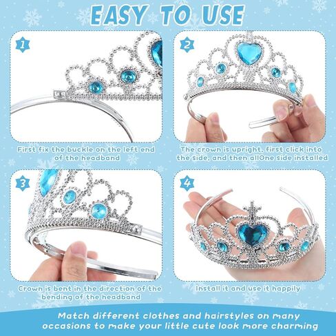 30 Pcs Princess Crown Set Tiaras for Girls Plastic Tiaras Bulk Dress up Costume Party Favors Accessories Kid Birthday in Kuwait