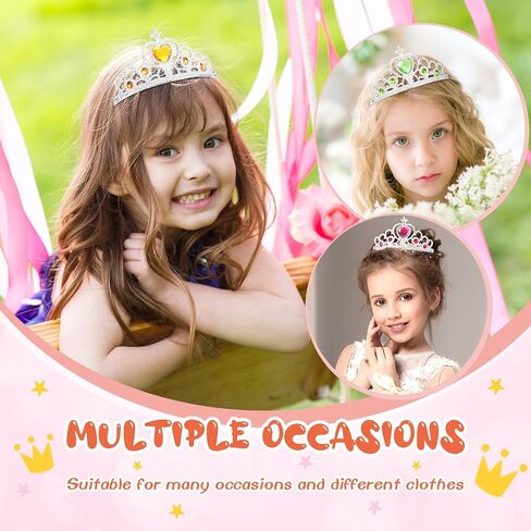 30 Pcs Princess Crown Set Tiaras for Girls Plastic Tiaras Bulk Dress up Costume Party Favors Accessories Kid Birthday in Kuwait
