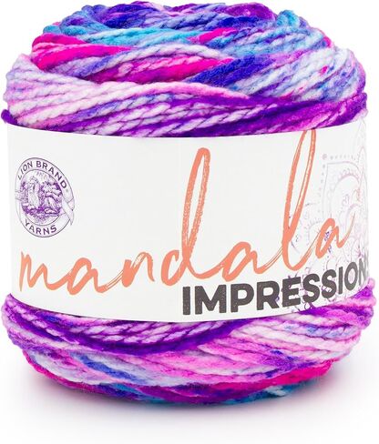 Lion Brand Yarn Mandala Impressions, Multicolor Yarn for Knitting, Crochet and Crafting, Rain Forest, 1 Pack in Kuwait