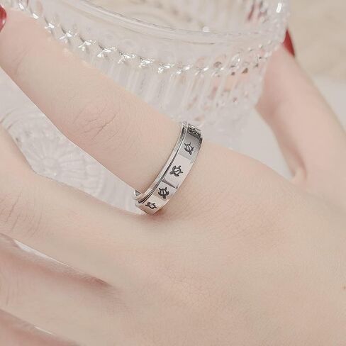 COLORFUL BLING Cute Turtle Spinner Ring Anxiety Relief Rings Stainless Steel Band Moon Star Anxiety Fidget Ring Anti Anxiety Stress Ring for Women Men Gifts in Saudi Arabia
