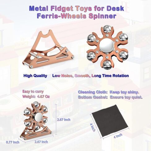 Desk-Toys for Fidget Ferris-Wheel-Spinner: 4mins Kinetic-Spinning Cool-Gadgets, Cool-Stuff Thing Toy for Office School Home Man Women Christmas, Stress-Relief Game Gifts for Adult Teen Children Kid in Kuwait