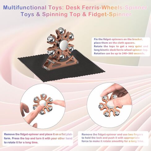 Desk-Toys for Fidget Ferris-Wheel-Spinner: 4mins Kinetic-Spinning Cool-Gadgets, Cool-Stuff Thing Toy for Office School Home Man Women Christmas, Stress-Relief Game Gifts for Adult Teen Children Kid in Kuwait