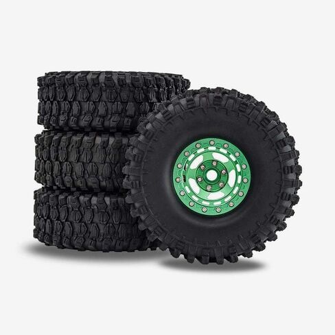 4 قطع RC 1.9 إطارات 120 مم مع إطارات عجلات Beadlock مقاس 1:10 1.9 بوصة لشاحنة زاحفة الطين 1/10 1/12 RC (أخضر) in Saudi Arabia