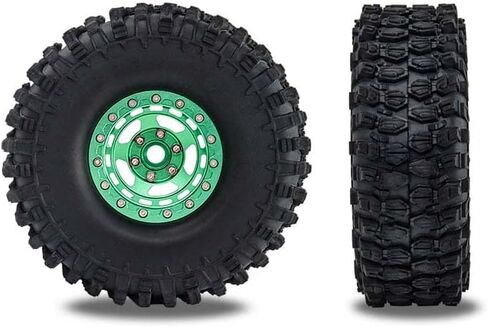 4 قطع RC 1.9 إطارات 120 مم مع إطارات عجلات Beadlock مقاس 1:10 1.9 بوصة لشاحنة زاحفة الطين 1/10 1/12 RC (أخضر) in Saudi Arabia