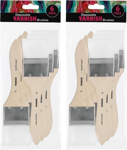 Creative Mark Disposable Varnish Brush 12 Pack - Single-Use Disposable Brushes for Varnish, Most Paints, Gesso, & More in Saudi Arabia