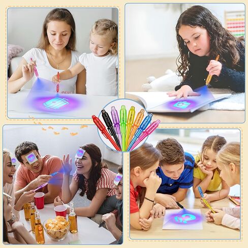 Invisible Ink Pen 24Pcs,Spy Pens with UV Light,Magic Marker for Secret Message,Classroom Prize for Students, Birthday Party Favors for Girls Boys,Kids Christmas Gift Stocking Stuffers in Saudi Arabia