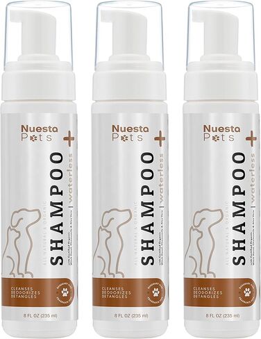 Pets Waterless No-Rinse Pet Shampoo | Soothing Hypoallergenic Gentle | time-Saving Stress-Free foaming Cleanser (3 8 fl oz Bottles Unscented) in Saudi Arabia