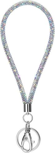 Soleebee Rhinestones Wristlet Lanyard for Women, 11.5'' Bling Crystal Wristlet Keychain with Metal Clasp & Keyring in Kuwait