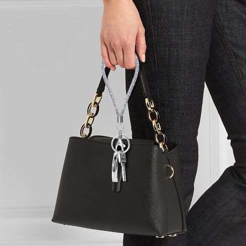 Soleebee Rhinestones Wristlet Lanyard for Women, 11.5'' Bling Crystal Wristlet Keychain with Metal Clasp & Keyring in Kuwait