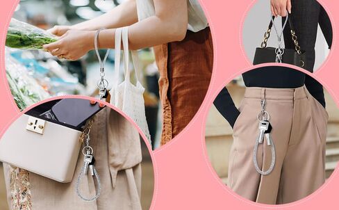 Soleebee Rhinestones Wristlet Lanyard for Women, 11.5'' Bling Crystal Wristlet Keychain with Metal Clasp & Keyring in Kuwait