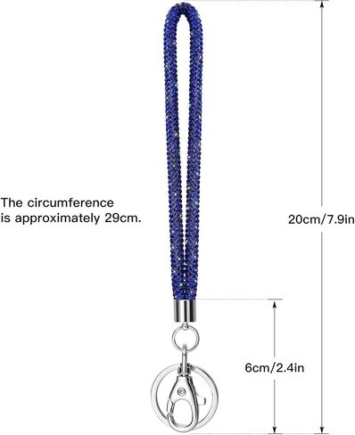 Soleebee Rhinestones Wristlet Lanyard for Women, 11.5'' Bling Crystal Wristlet Keychain with Metal Clasp & Keyring in Kuwait