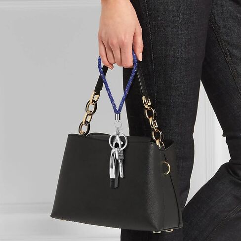 Soleebee Rhinestones Wristlet Lanyard for Women, 11.5'' Bling Crystal Wristlet Keychain with Metal Clasp & Keyring in Kuwait