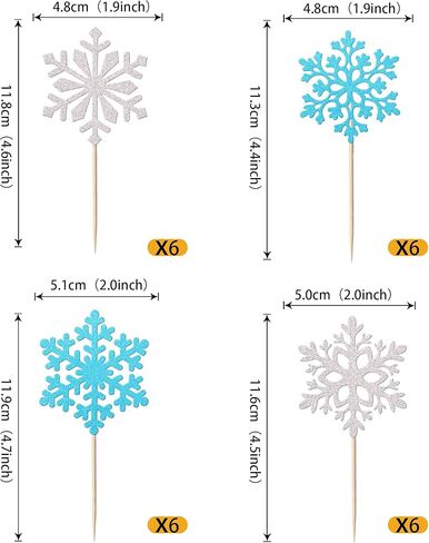 rsstarxi 24 حزمة ندفة الثلج واحدة كب كيك القبعات العالية 1 عيد ميلاد ندفة الثلج كب كيك يختار أول عيد ميلاد كعكة الزينة لندفة الثلج استحمام الطفل الاطفال 1 عيد ميلاد عيد الميلاد حزب لوازم الفضة الوردي in Kuwait