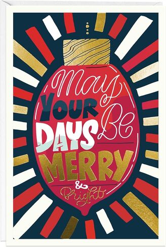 easykart labels 18 Christmas Greeting Cards with Gold Foiling Christmas Cards with Envelopes, 6.75 x 4.5 Inch Merry Christmas Cards with Seal Stickers For Friends, Family and loved Ones in Saudi Arabia