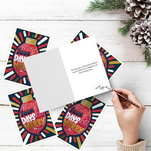 easykart labels 18 Christmas Greeting Cards with Gold Foiling Christmas Cards with Envelopes, 6.75 x 4.5 Inch Merry Christmas Cards with Seal Stickers For Friends, Family and loved Ones in Saudi Arabia