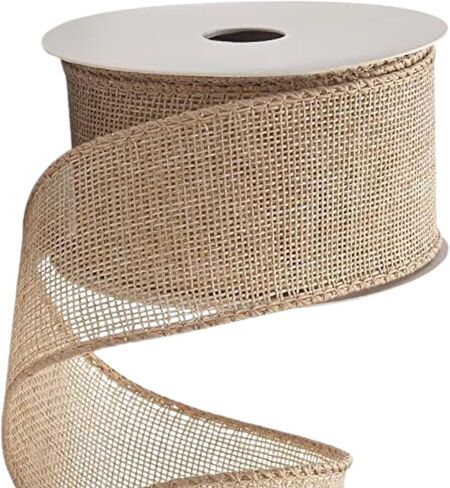 Natural Burlap Ribbon for Crafting — 3 Inch x 20 Yards Burlap Wired Ribbon for Christmas Home Decor Gift Wrapping DIY Crafts Wedding Bow Making Wreath in Saudi Arabia